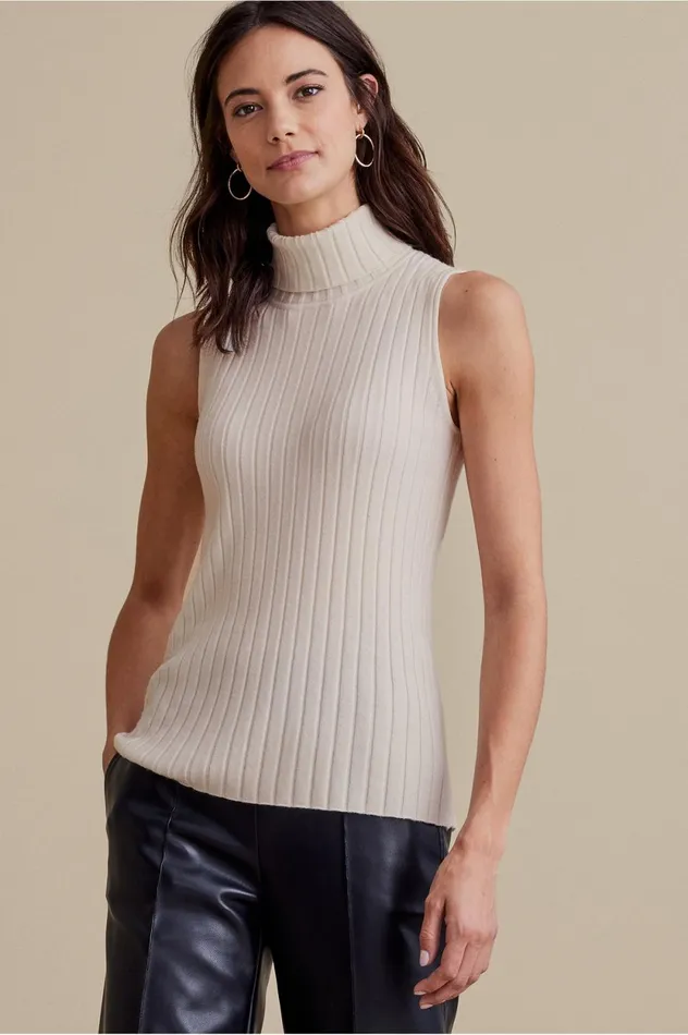 Soft Surroundings Tia Sweater Tank Black Women Sweaters and Cardigans