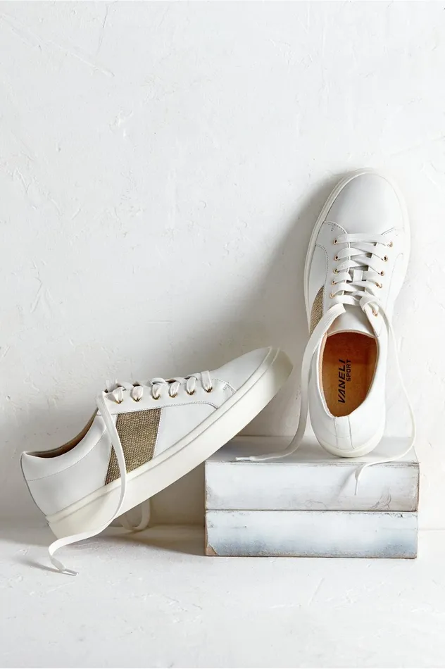 Soft Surroundings Vaneli Yavin Chain Sneaker White Women Shoes