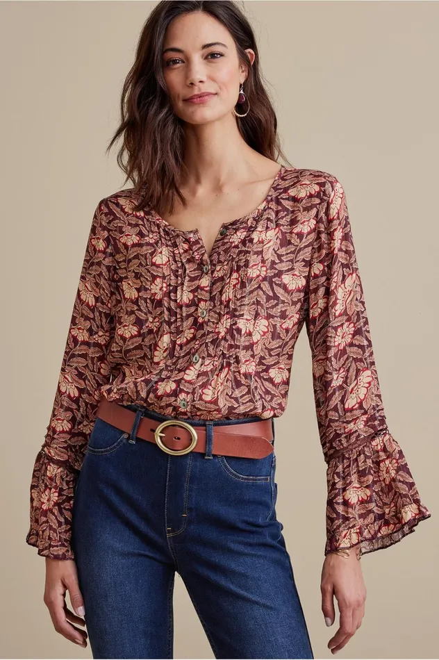 Soft Surroundings Women Amity Top Multi Floral Women Tops