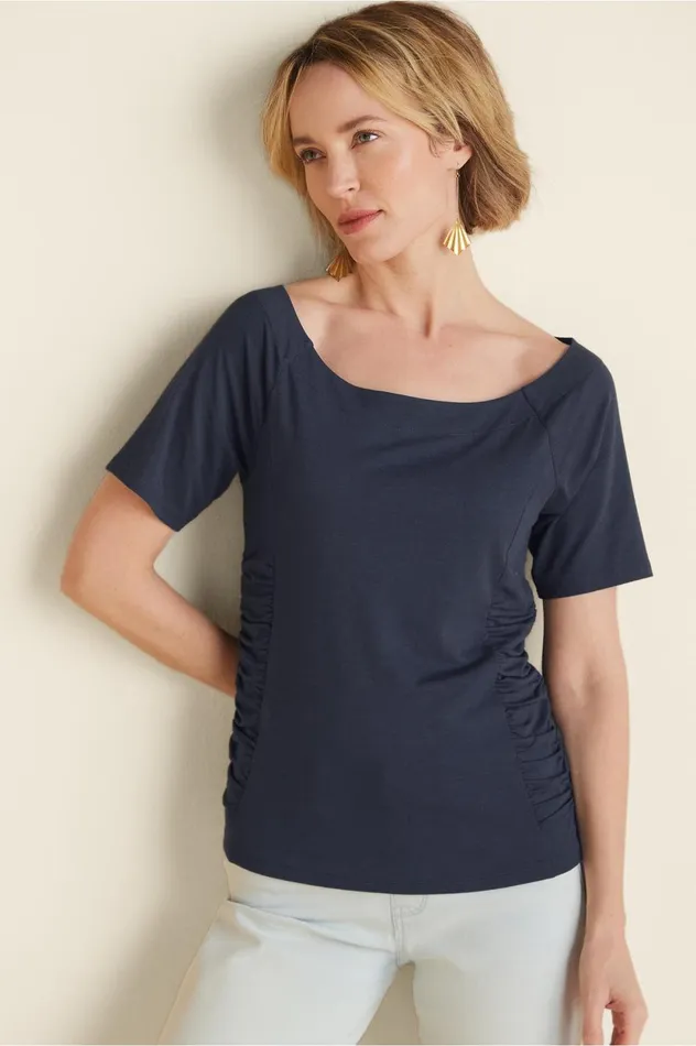 Soft Surroundings Women Kelsey Top Nautical Navy Women Tops