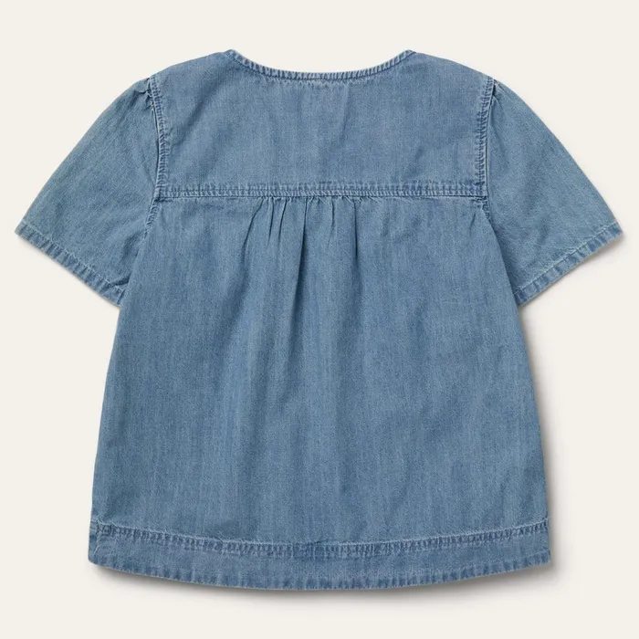 Stetson Blouses Women ShortSleeved Denim Blouse Blue