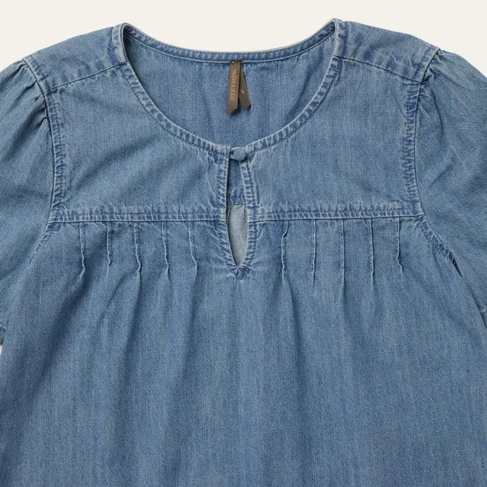 Stetson Blouses Women ShortSleeved Denim Blouse Blue