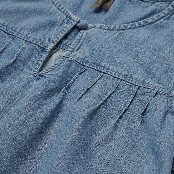 Stetson Blouses Women ShortSleeved Denim Blouse Blue