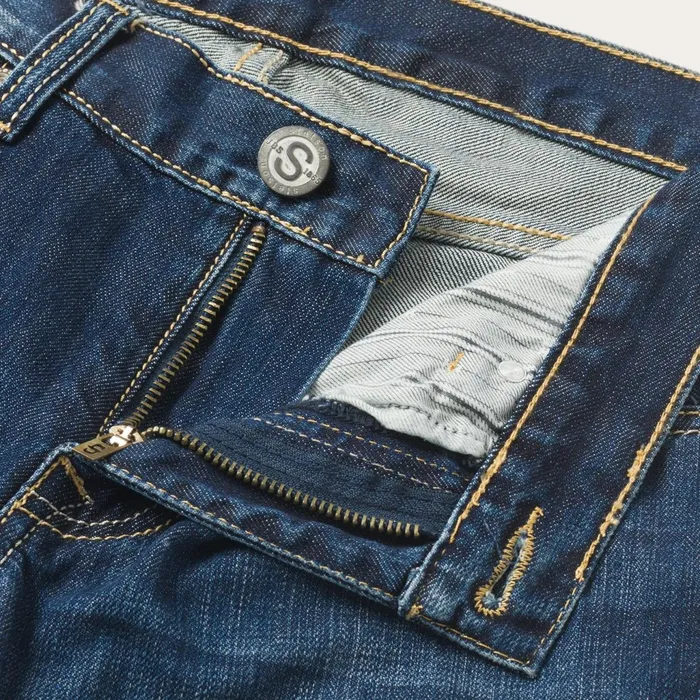 Stetson Boot Cut Men 1014 Fit SemiDestructed Wash Jeans Blue