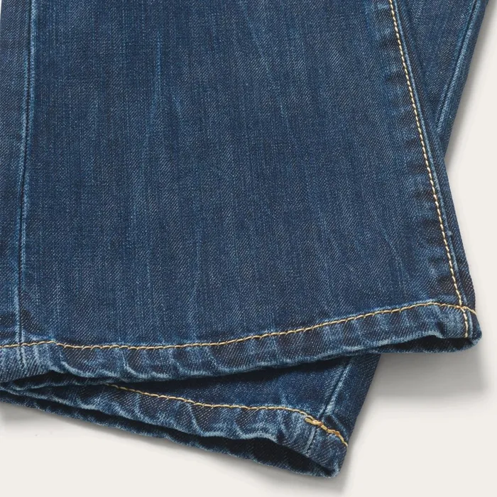 Stetson Boot Cut Men 1014 Fit SemiDestructed Wash Jeans Blue