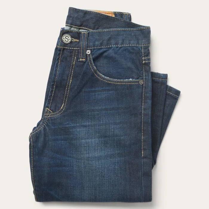 Stetson Boot Cut Men 1312 Fit Destructed Jeans Blue