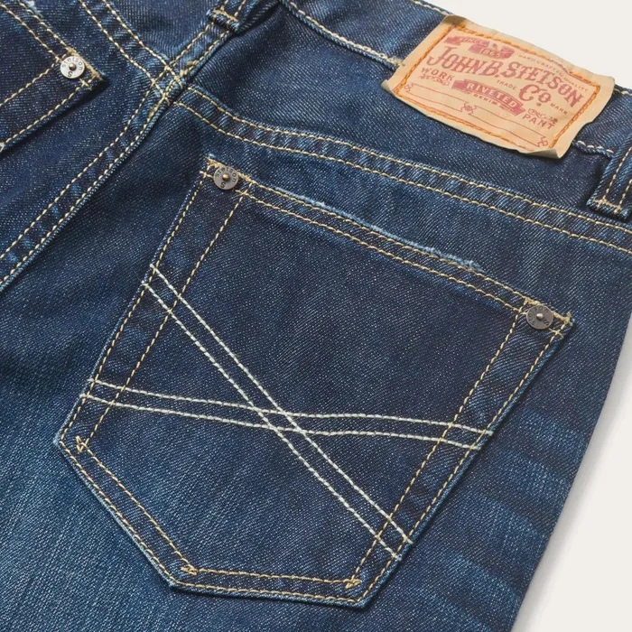 Stetson Boot Cut Men 1312 Fit Destructed Jeans Blue