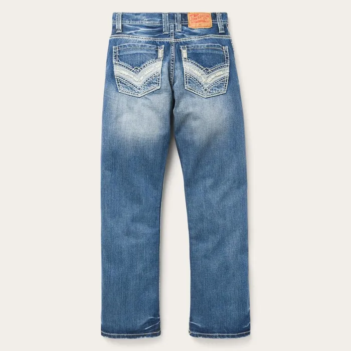 Stetson Boot Cut Men 1312 Fit Light Wash Jeans Blue