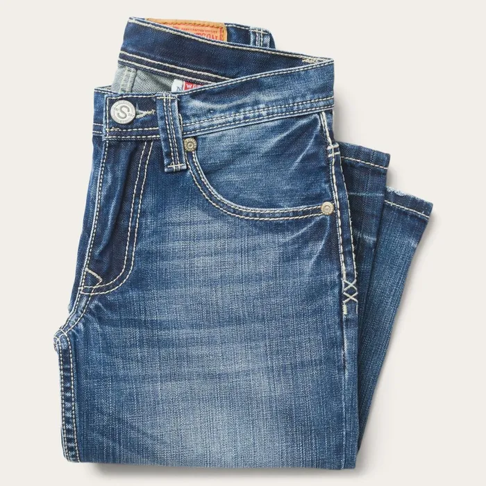 Stetson Boot Cut Men 1312 Fit Light Wash Jeans Blue
