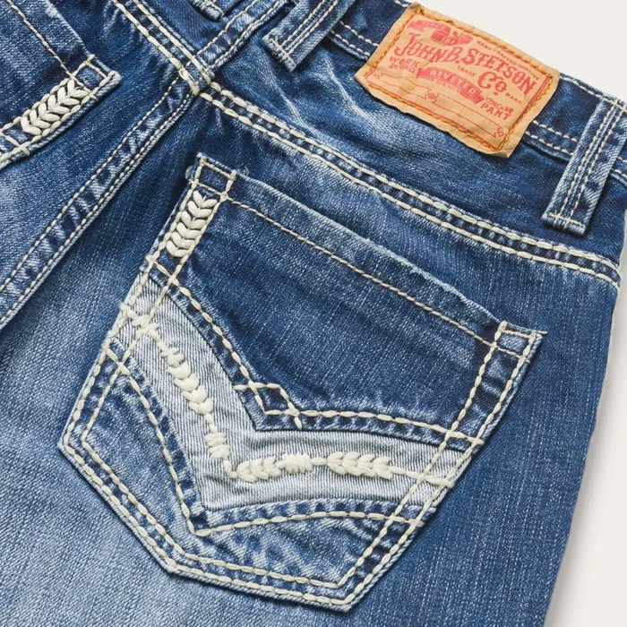 Stetson Boot Cut Men 1312 Fit Light Wash Jeans Blue