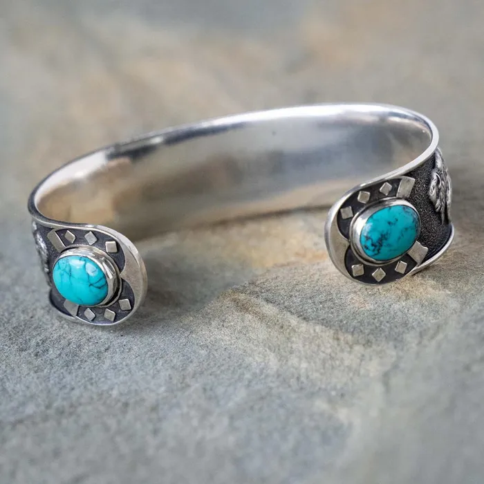 Stetson Bracelets Men Southwestern Cuff Turquoise