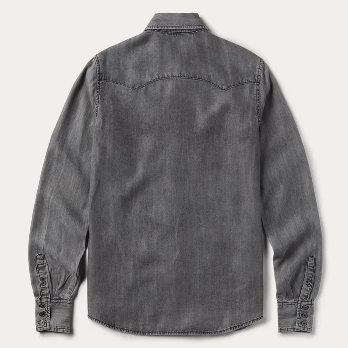 Stetson Denim Shirts Women Boyfriend Fit Denim Tencel Shirt Washed Black