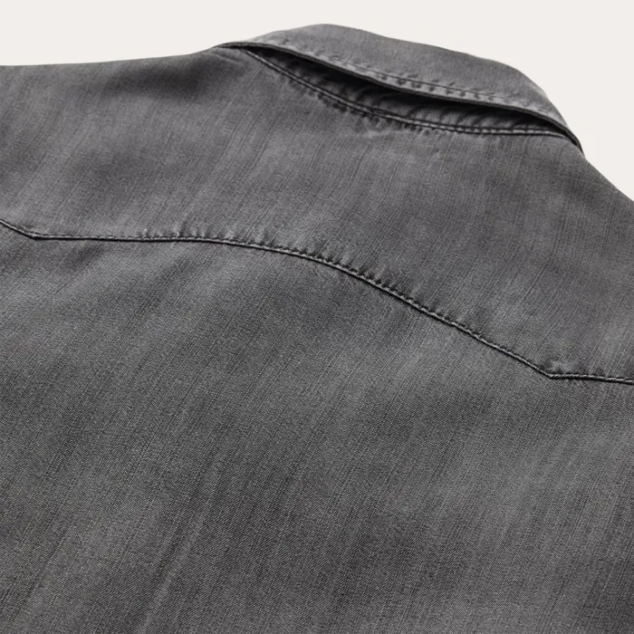 Stetson Denim Shirts Women Boyfriend Fit Denim Tencel Shirt Washed Black