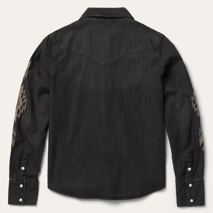 Stetson Denim Shirts Women Embroidered Black Denim Shirt Black