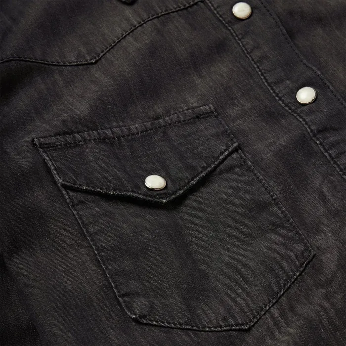 Stetson Denim Shirts Women Embroidered Black Denim Shirt Black
