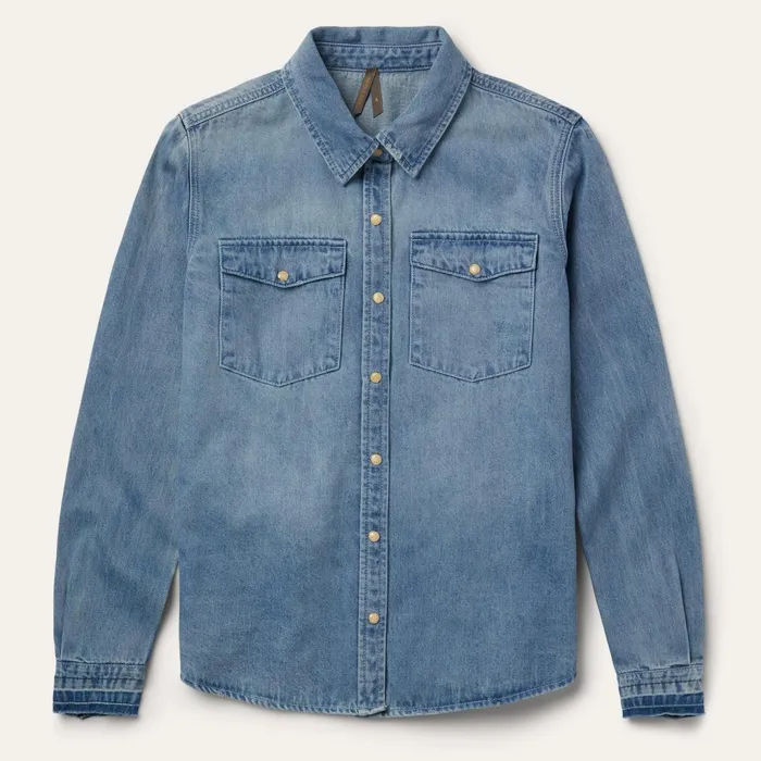 Stetson Denim Shirts Women Loose Fit Denim SnapFront Shirt Blue