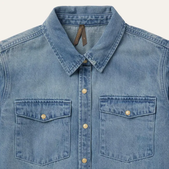 Stetson Denim Shirts Women Loose Fit Denim SnapFront Shirt Blue