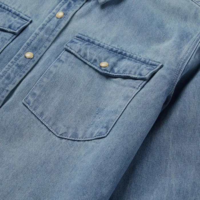 Stetson Denim Shirts Women Loose Fit Denim SnapFront Shirt Blue
