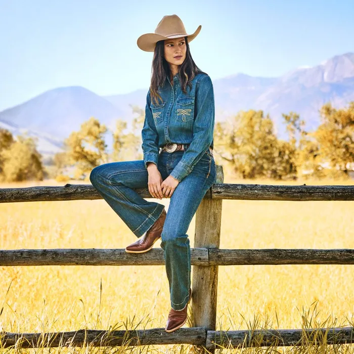 Stetson Denim Women 214 City Trouser Jeans In Medium Wash Blue