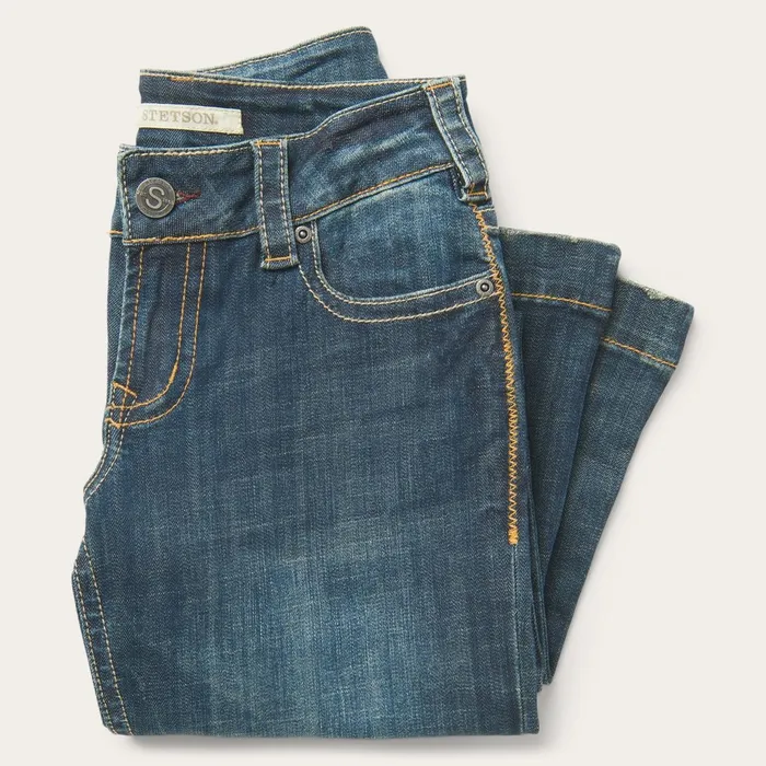 Stetson Denim Women 214 City Trouser Jeans In Medium Wash Blue
