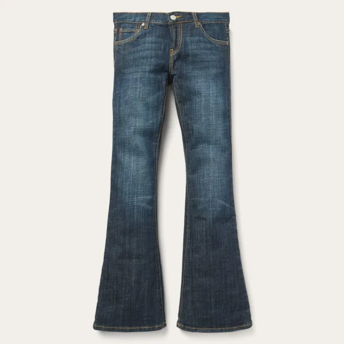 Stetson Denim Women 816 Classic Boot Cut Jeans In Dark Wash Blue
