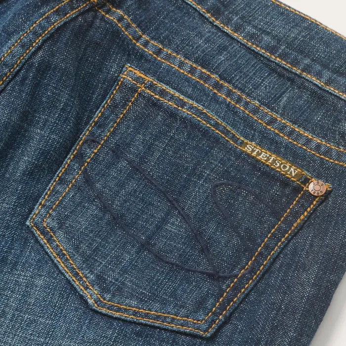 Stetson Denim Women 816 Classic Boot Cut Jeans In Dark Wash Blue