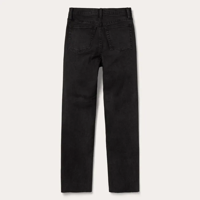 Stetson Denim Women 915 High Rise Straight Fit Crop Jeans Black