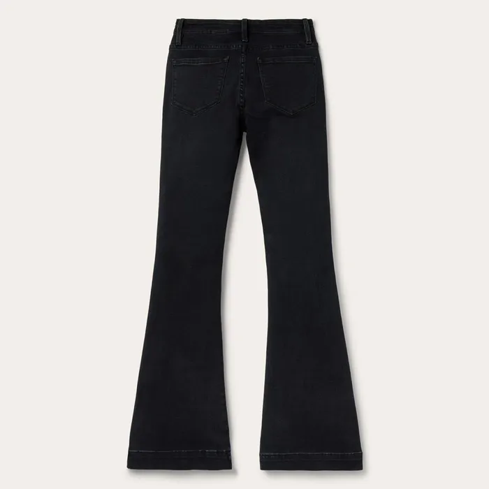 Stetson Denim Women 921 High Rise Flare Jeans Black