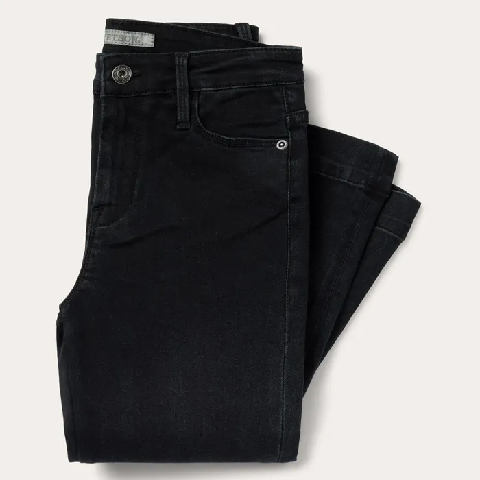 Stetson Denim Women 921 High Rise Flare Jeans Black