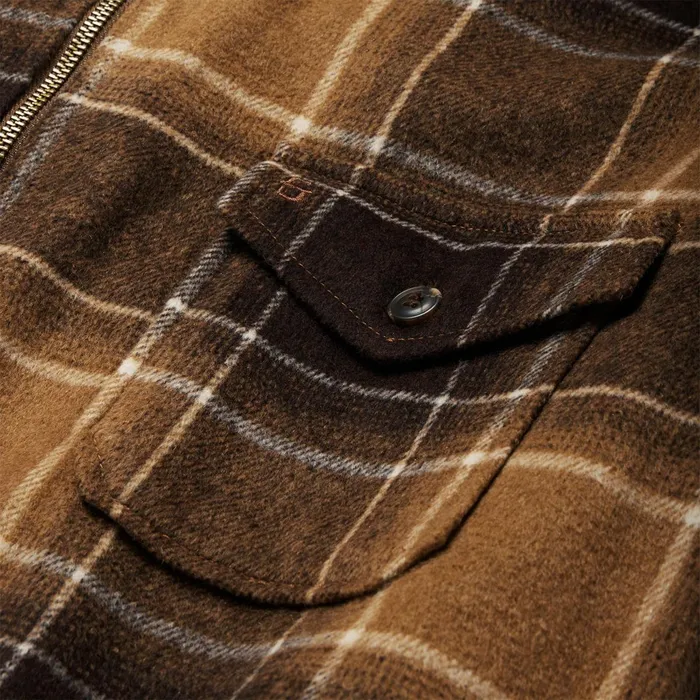 Stetson Flannel Shirts Men Brown Plaid Western Coat Brown