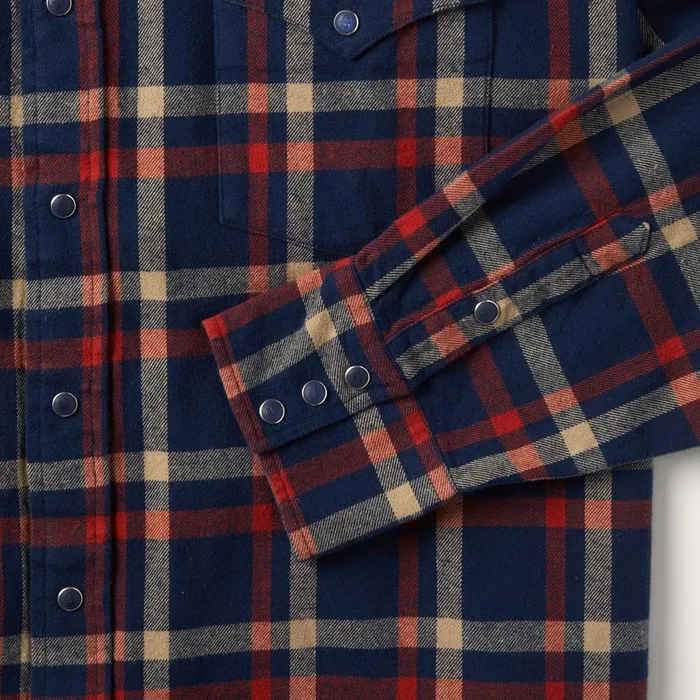 Stetson Flannel Shirts Men Brushed Twill Plaid Shirt Blue