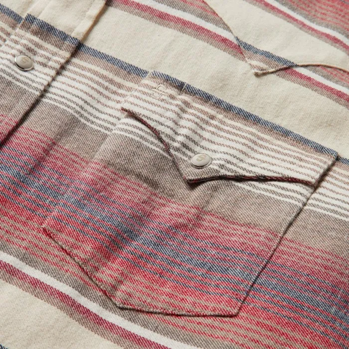 Stetson Flannel Shirts Men Brushed Twill Striped Shirt Red