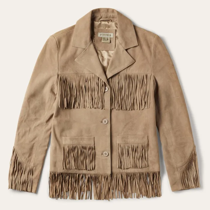 Stetson Fringe Jackets Women Fringe Suede Jacket Light Tan