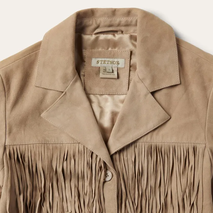 Stetson Fringe Jackets Women Fringe Suede Jacket Light Tan
