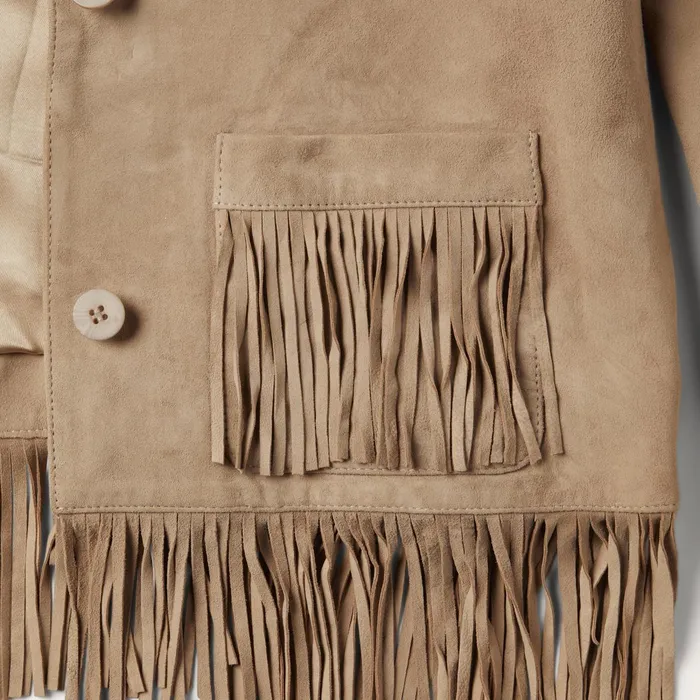 Stetson Fringe Jackets Women Fringe Suede Jacket Light Tan