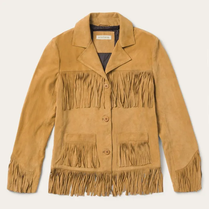 Stetson Fringe Jackets Women Fringe Suede Jacket Tan