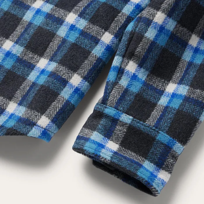 Stetson Jackets Men Blue Plaid Quilted Shirt Jacket Blue
