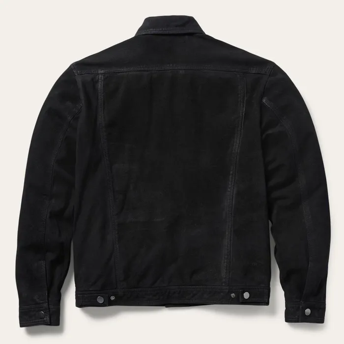 Stetson Jackets Men Leather Jean Jacket Black
