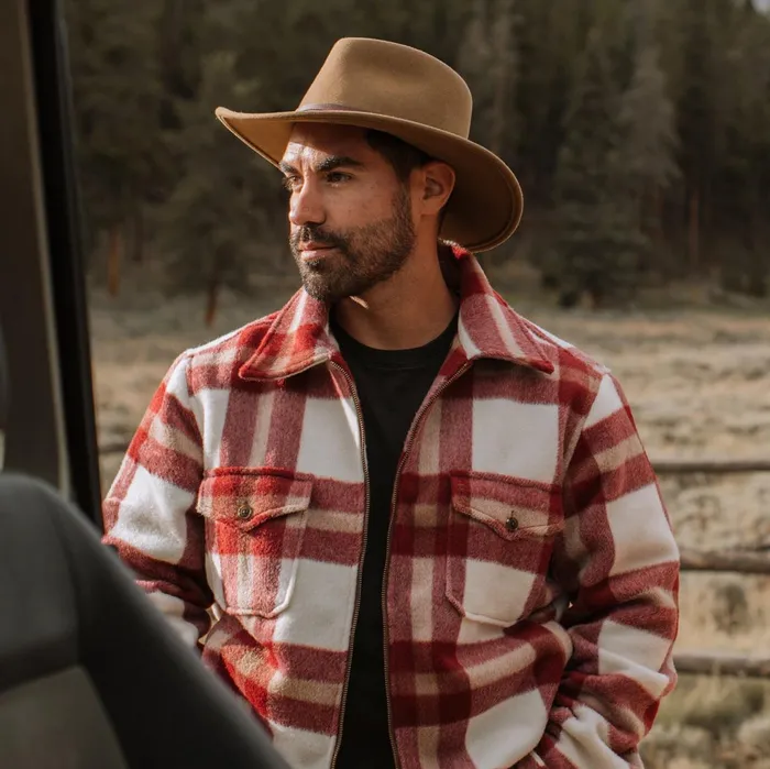 Stetson Jackets Men Plaid Lined JacShirt Red