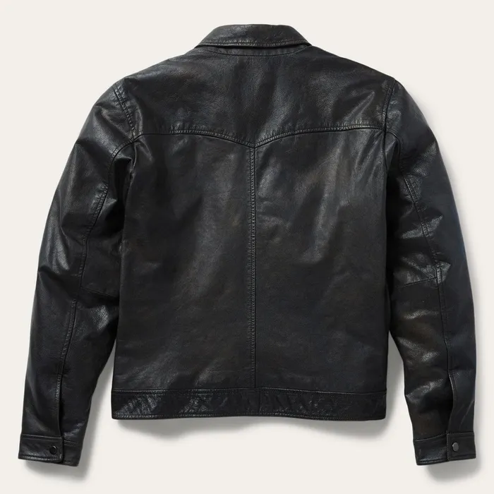 Stetson Jackets Men Snap Front Leather Jacket Brown
