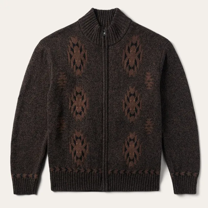 Stetson Jackets Men Vertical Aztec Cardigan Brown