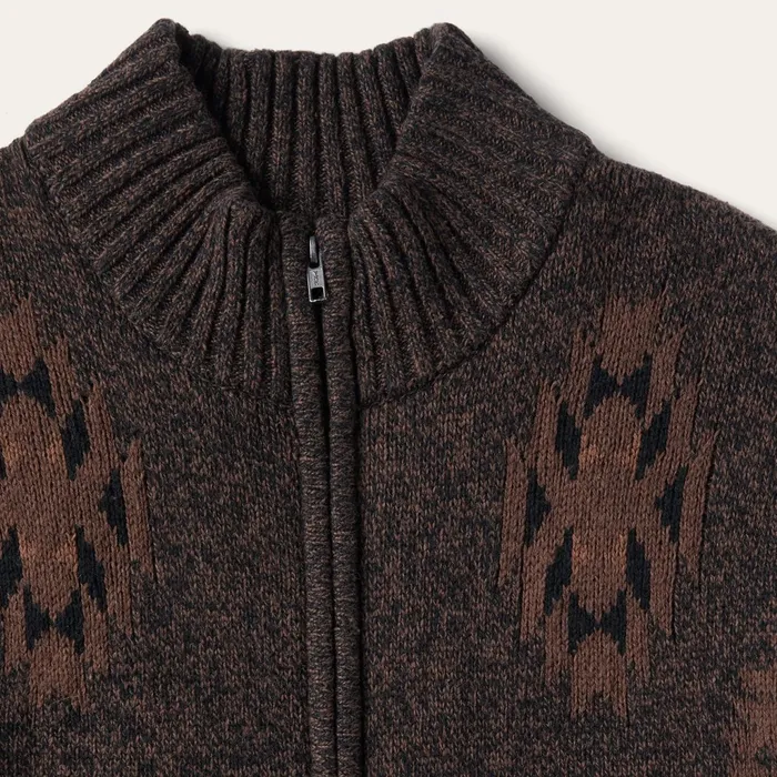 Stetson Jackets Men Vertical Aztec Cardigan Brown
