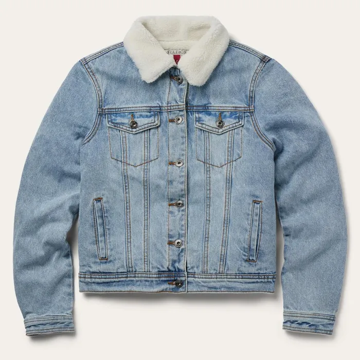 Stetson Jackets Women Denim Sherpa Lined Jacket Blue