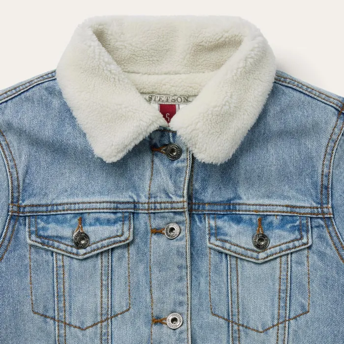 Stetson Jackets Women Denim Sherpa Lined Jacket Blue