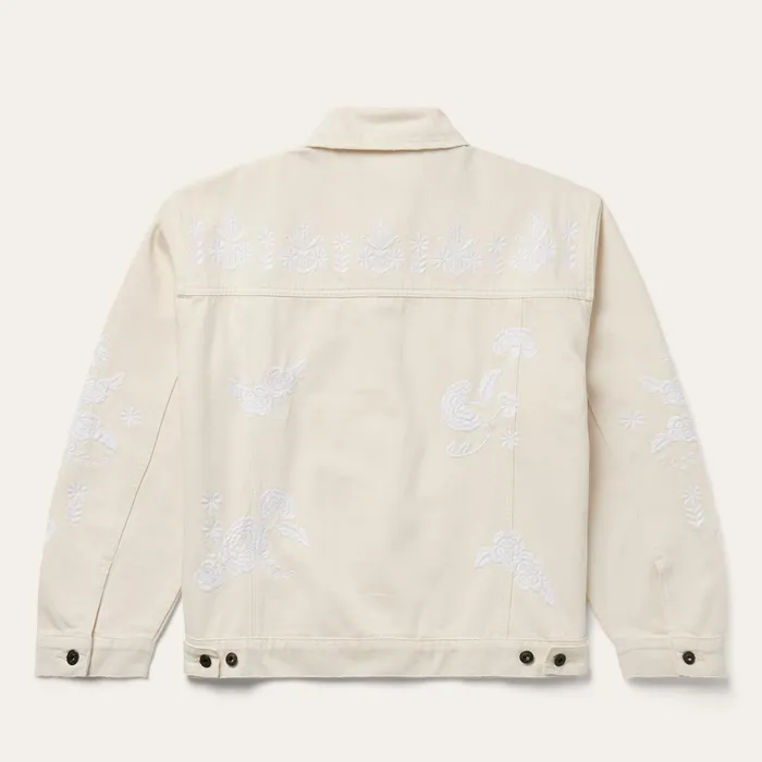Stetson Jackets Women Embroidered Cream Denim Jacket White