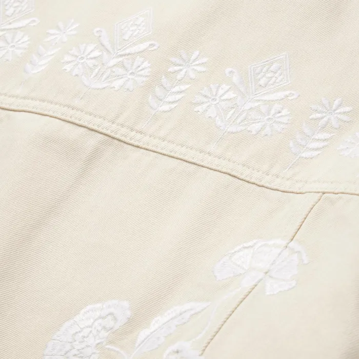 Stetson Jackets Women Embroidered Cream Denim Jacket White