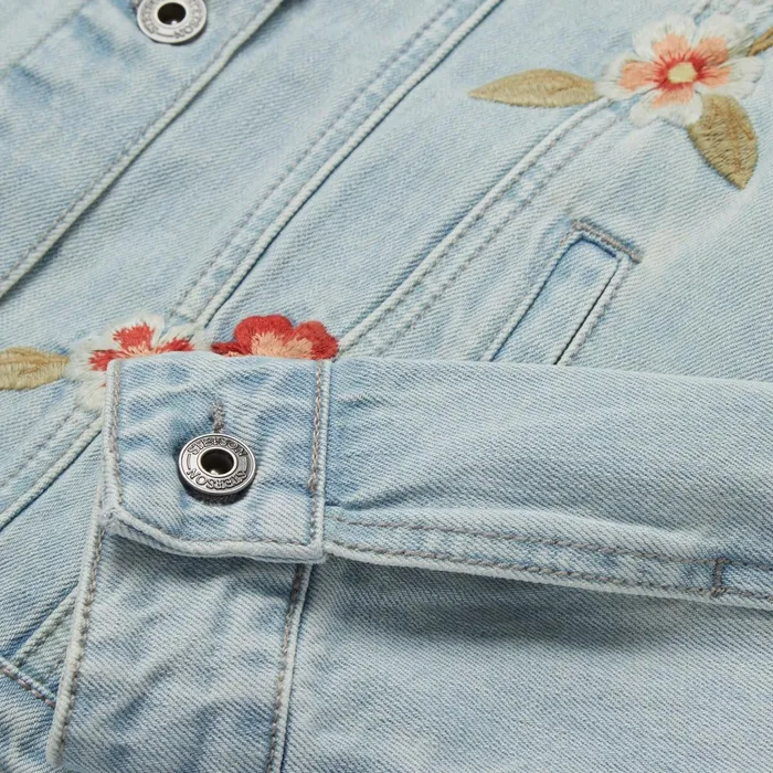 Stetson Jackets Women Embroidered Denim Jacket Blue
