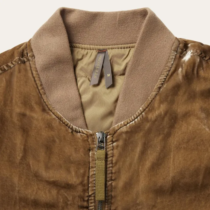Stetson Jackets Women Embroidered Velvet Bomber Jacket Copper