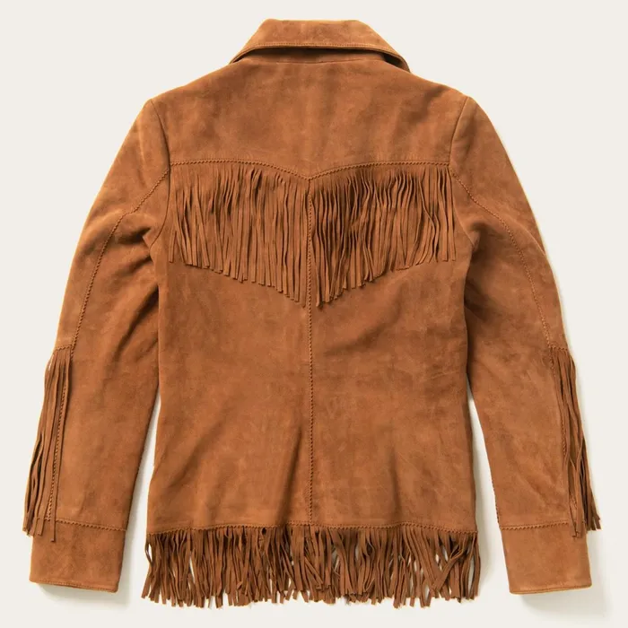 Stetson Jackets Women Lamb Suede Fringed Jacket Brown