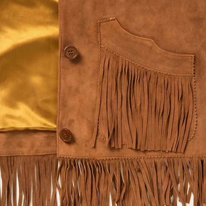 Stetson Jackets Women Lamb Suede Fringed Jacket Brown